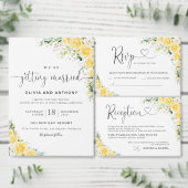Elegant Yellow Wedding Program Programmakaart (Personaliseer de collectie van deze zelfstandige maker.)