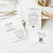 Huwelijk Zwart & Wit Elegant Eenvoudig RSVP Kaartje