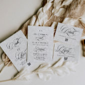 Romantisch script Zwart-wit bruiloft Acryl Uitnodigingen