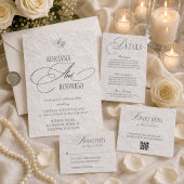 Monogram Luxe Bloem Huwelijk Kaart