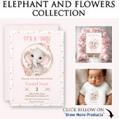 Leuke Olifant Roze Baby shower Papieren Borden Papieren Bordje