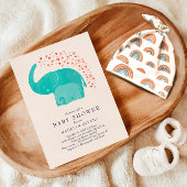 Moeder en kalf olifant Baby shower gunst Ronde Sticker
