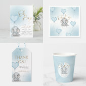 Oh Boy Elephant Blue Balloon Boy Baby shower Kaart
