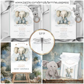 Olifantsblauw gestreept Baby shower Bedankdoosjes