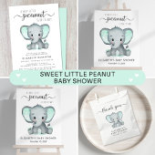 Budget Elephant Mint Virtueel Baby shower nodigt u