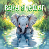Baby Elephant Themed Baby Shower Papieren Bordje