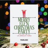 Groene & Blauwe Elf Shenanigans Bedrijf Kerstmis Feestdagenkaart