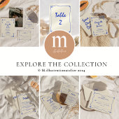 Retro Handgeschreven Whimsical Blauw Uitnodigingen Wikkel