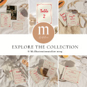 Retro Handgeschreven Whimsical Rood Uitnodigingen Wikkel