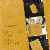 Gegrogeerd Geel Vegan Leather, gepersonaliseerd Thermosbeker