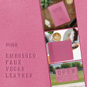 Gepersonaliseerd bedrijf in reliëf Roze Vegan Leat Planner