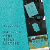 Elegant Turquoise Faux Vegan Leder Visitekaartje