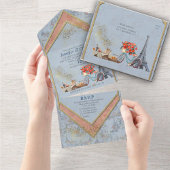 Omarm Frans land wonen in Bord Blauw Aankondigingskaart