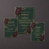 Trouwkaart Emerald Elegance Kaart (Personaliseer de collectie van deze zelfstandige maker.)