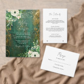 Smaragd Groen Romantisch Bloemen Bruiloft Cadeaulabel (Personaliseer de collectie van deze zelfstandige maker.)