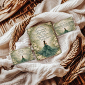 Emerald Garden Rose Quinceañera Save The Date