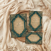 Emerald Gold Islamic Wedding Save The Date