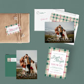 Jingle & Mingle Plaid Holiday Party Invitation Kaart