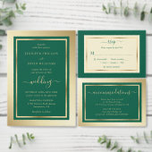 Eigen maragingnummer voor groene en gouden bruilof kaart (Personaliseer de collectie van deze zelfstandige maker.)