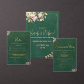 Elegant Emerald Green Gold Foil Wedding Folie Uitnodiging (Personaliseer de collectie van deze zelfstandige maker.)
