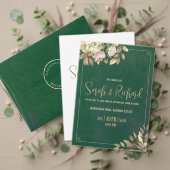 Emerald Green & Gold Wedding Invitation Kaart (Personaliseer deze collectie van deze onafhankelijke maker. Test)