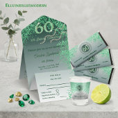 60e verjaardag  groene glitter servet