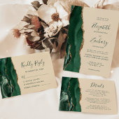 Emerald Green Gold Champagne Wedding Menu