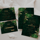Budget Emerald Green Gold Bloemen Huwelijksuitnodi