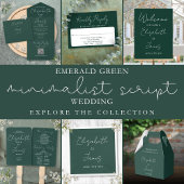 Emerald Minimalist Script Wedding Welkomstbord Poster