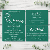 Emerald Green Eenvoudige Krans Monogram Trouwen Papieren Bordje (Personaliseer de collectie van deze zelfstandige maker.)