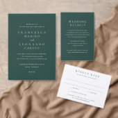 Classic Emerald Green Simple Wedding RSVP Kaartje (Personaliseer de collectie van deze zelfstandige maker.)