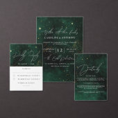 Smaragd Groen Magisch Goud Bruiloft Kaart (Personaliseer de collectie van deze zelfstandige maker.)