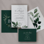Emerald Greenery Song Request Wedding RSVP Kaart