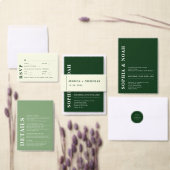 Modern Emerald Green Minimal Elegant Huwelijk Ronde Sticker (Personaliseer de collectie van deze zelfstandige maker.)