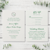 Emerald Vine Wedding Kaart (Personaliseer de collectie van deze zelfstandige maker.)