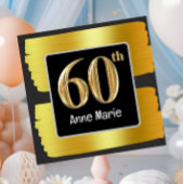 60e verjaardag zwart en goud thema kaart