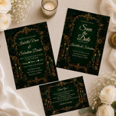 Betoverde Smaragd Herfst Luxe Trouwdag Save The Date