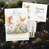 Fairy betoverde tuin paddestoel baby meisje douche cadeaulabel