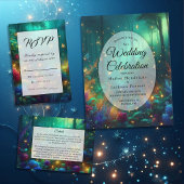 Betoverd bos van stralende juwelen bruiloft save the date