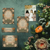 Foto Art Nouveau Bruidsdouche Betoverde Tuin Bedankkaart