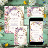 Kleine vlinder betoverde tuin baby shower satijnen lint