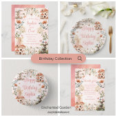 Betoverde Forest Mushroom Meisje's Eerste Verjaard Ronde Sticker