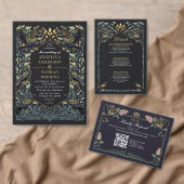 Betoverde Gotische Raven Bruiloft Flat Menu (Personaliseer de collectie van deze zelfstandige maker.)