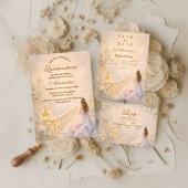 Enchanted Palace Fairytale Quinceañera RSVP Kaartje