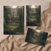 Elegante dennenboom bos bruiloft kaart (Personaliseer de collectie van deze zelfstandige maker.)