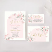 Roze Vlinder Mimosa Bar teken Poster