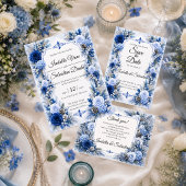 Betoverde Winterblauwe Elegantie Bruiloft Save The Date