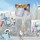 Kerstmis Prinses Uil Winter Sneeuwvlokken Cadeaupapier