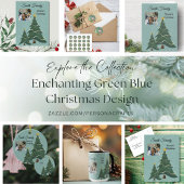L Groen Blauw Whimsical Christmas Design Servet