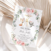 Zachte roze bloemige groene krans dank u voor uw g vierkante sticker